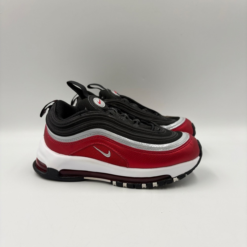 Nike Air Max 97 Toddler Size 11C Red Black Silver DZ2665-001 Good Condition